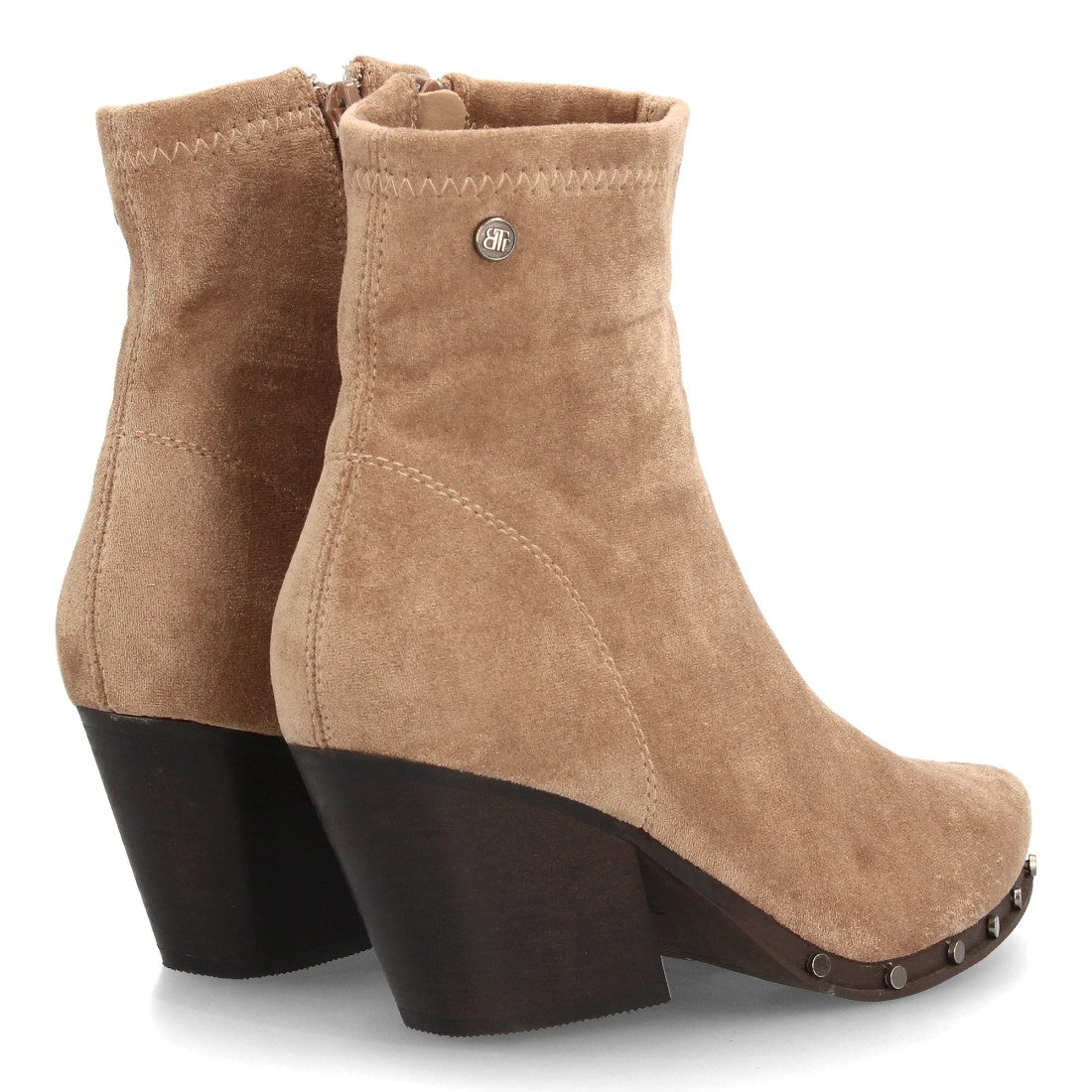 Botines de mujer con tacón cubano A-5428-Kaki
