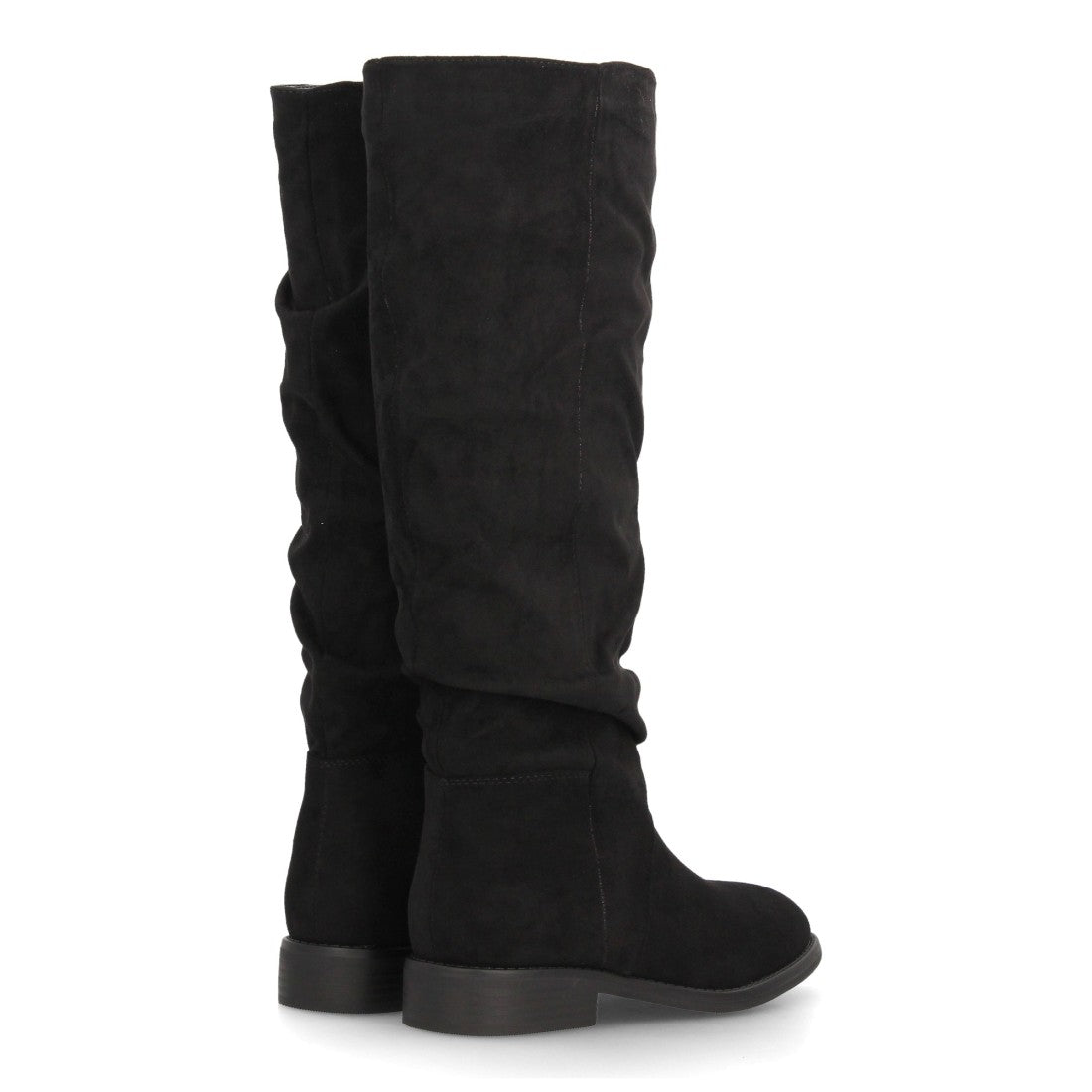Botas altas para mujer caña arrugada AA-30-Negro