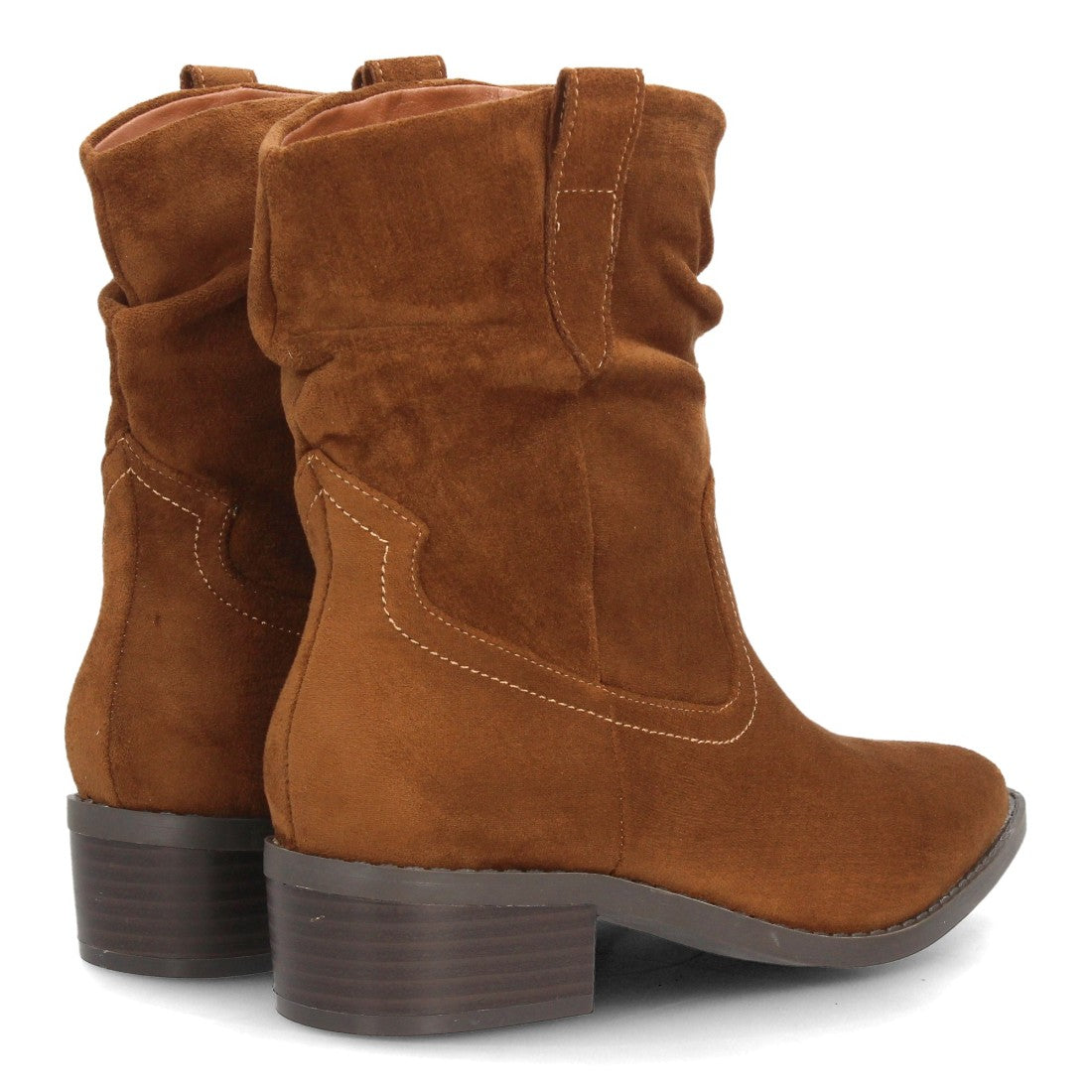 Botines con tacón ancho para mujer S-6206-Camel