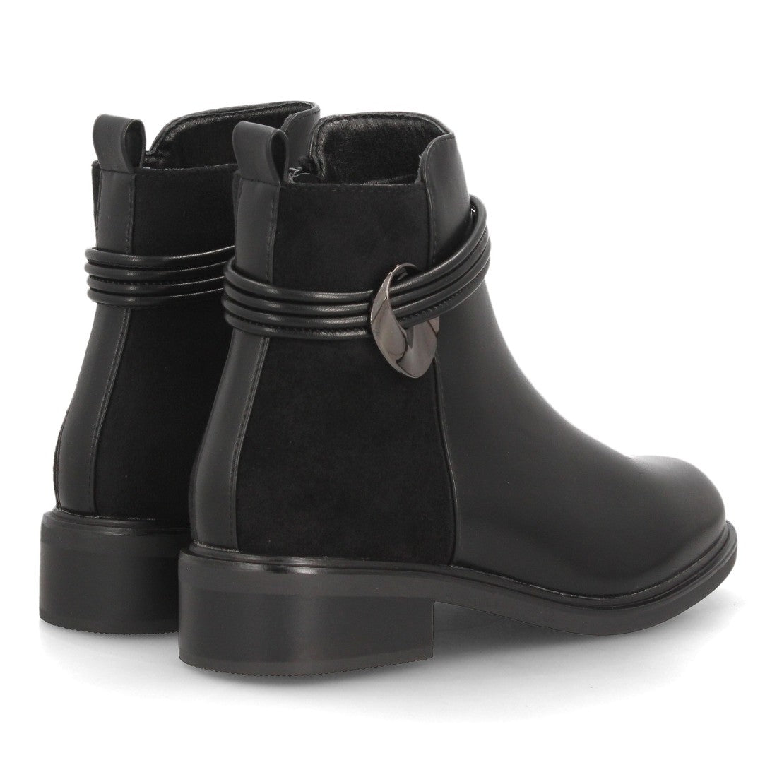 Botines tacón para mujer de estilo casual 2618-Negro