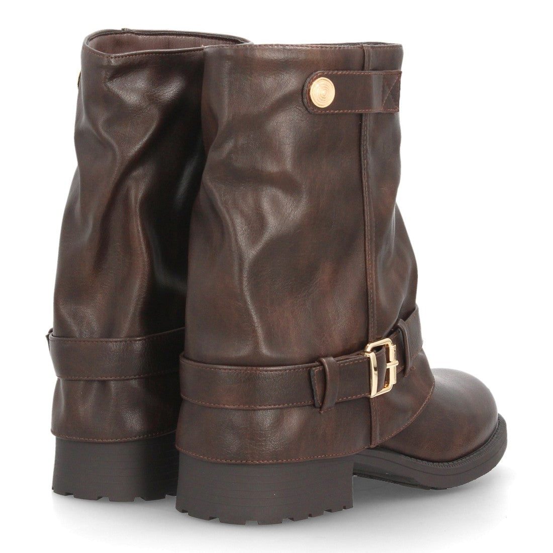 Botines para mujer de estilo motero AA26-7-Marron