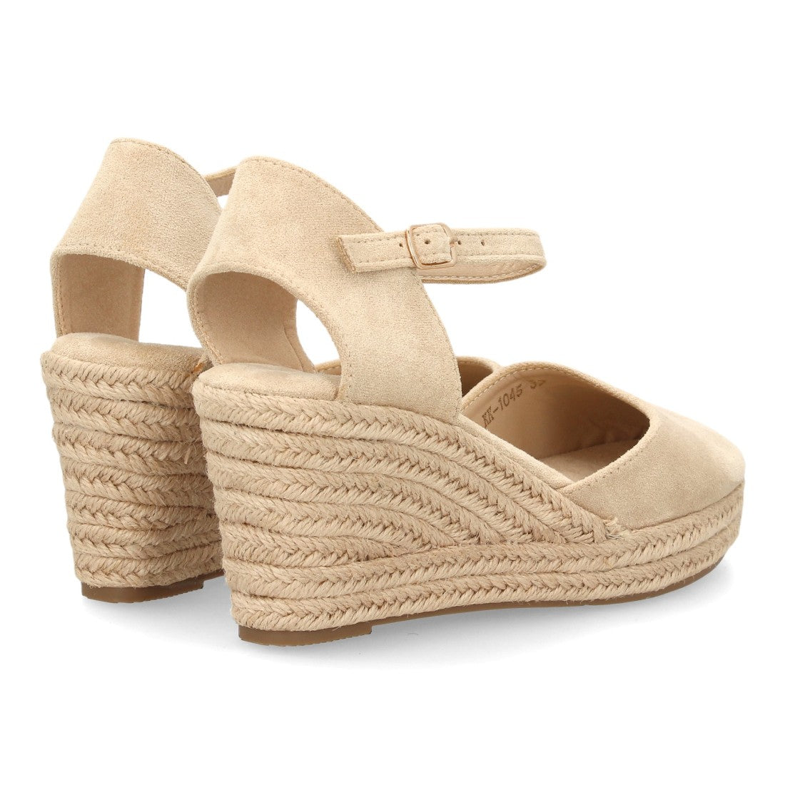 Sandalia de cuña de yute para mujer CF-3036-Beige
