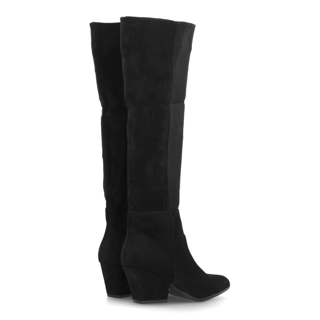 Botas de tacón ancho para mujer A-6028-Negro