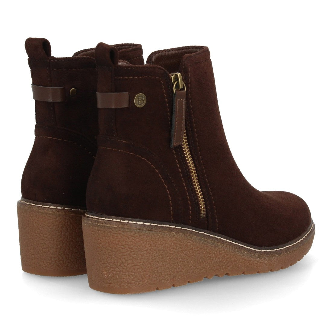 Botines de cuña para mujer 1986-17-Marron
