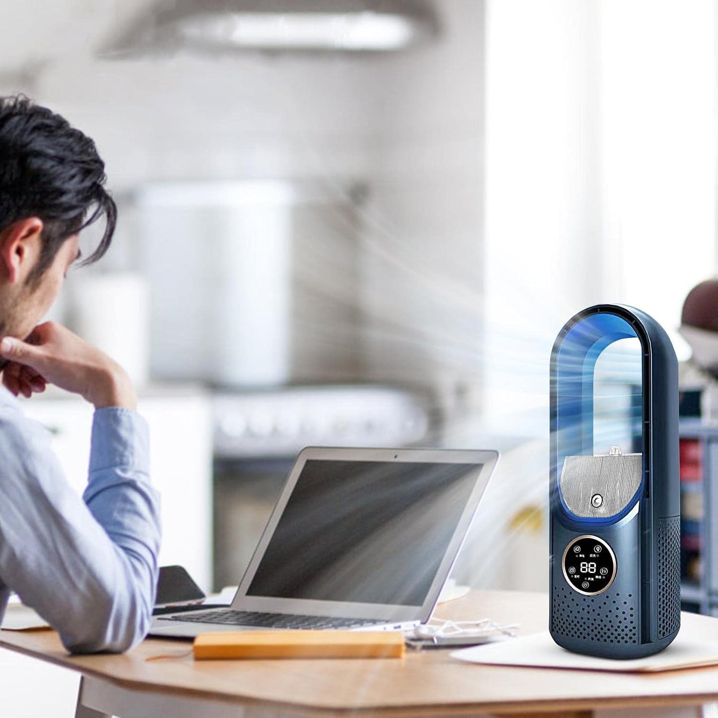 Mini Aire Condicionat Portàtil Sense Aspes – Ventilador USB 6 Velocitats amb Temporitzador i Llum Ambiental