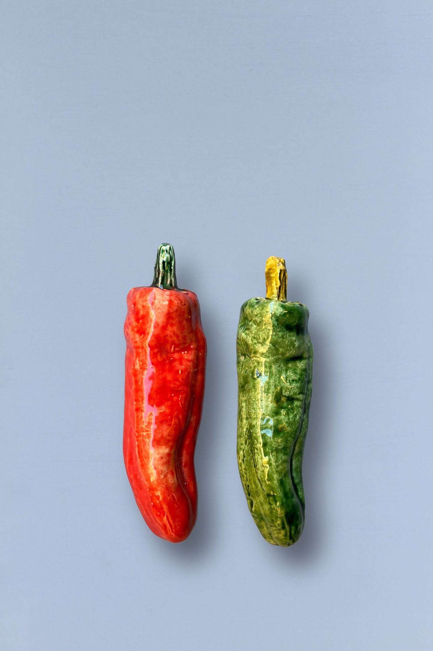 Pimiento freír réplica de cerámica esmaltada
