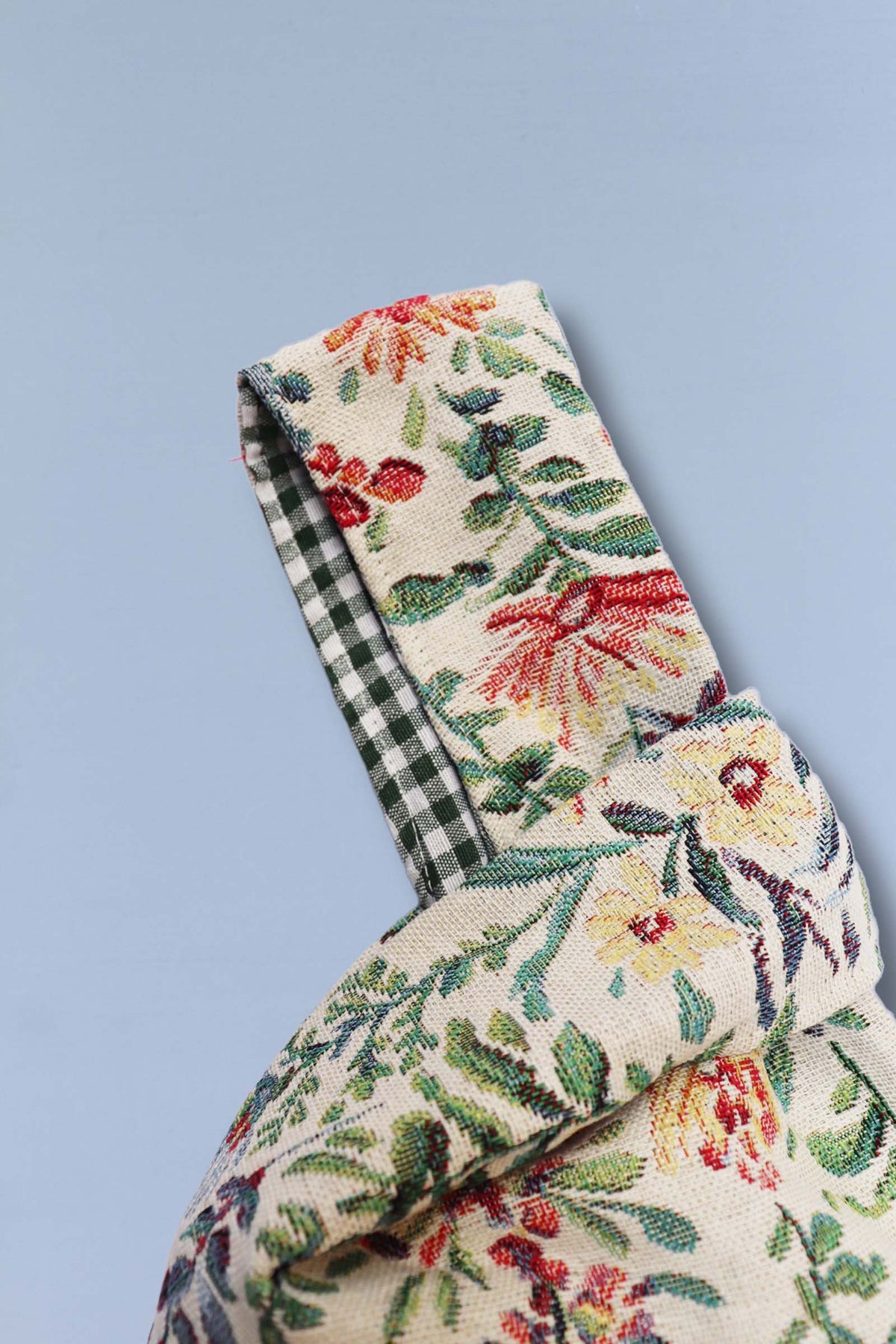 Bolso hatillo mini tejido jacquard flores azaleas