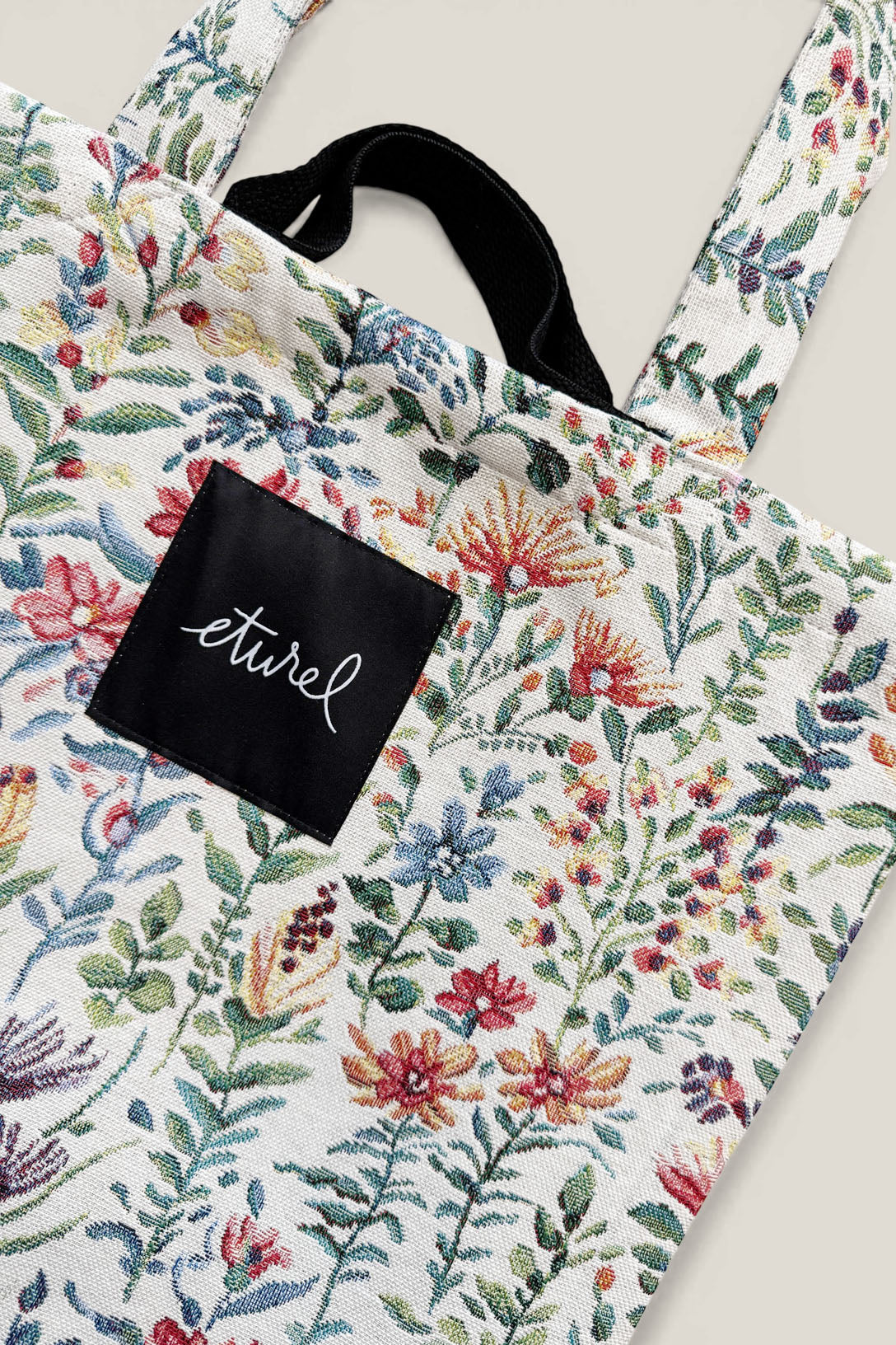Tote Bag tejido jacquard flores azaleas