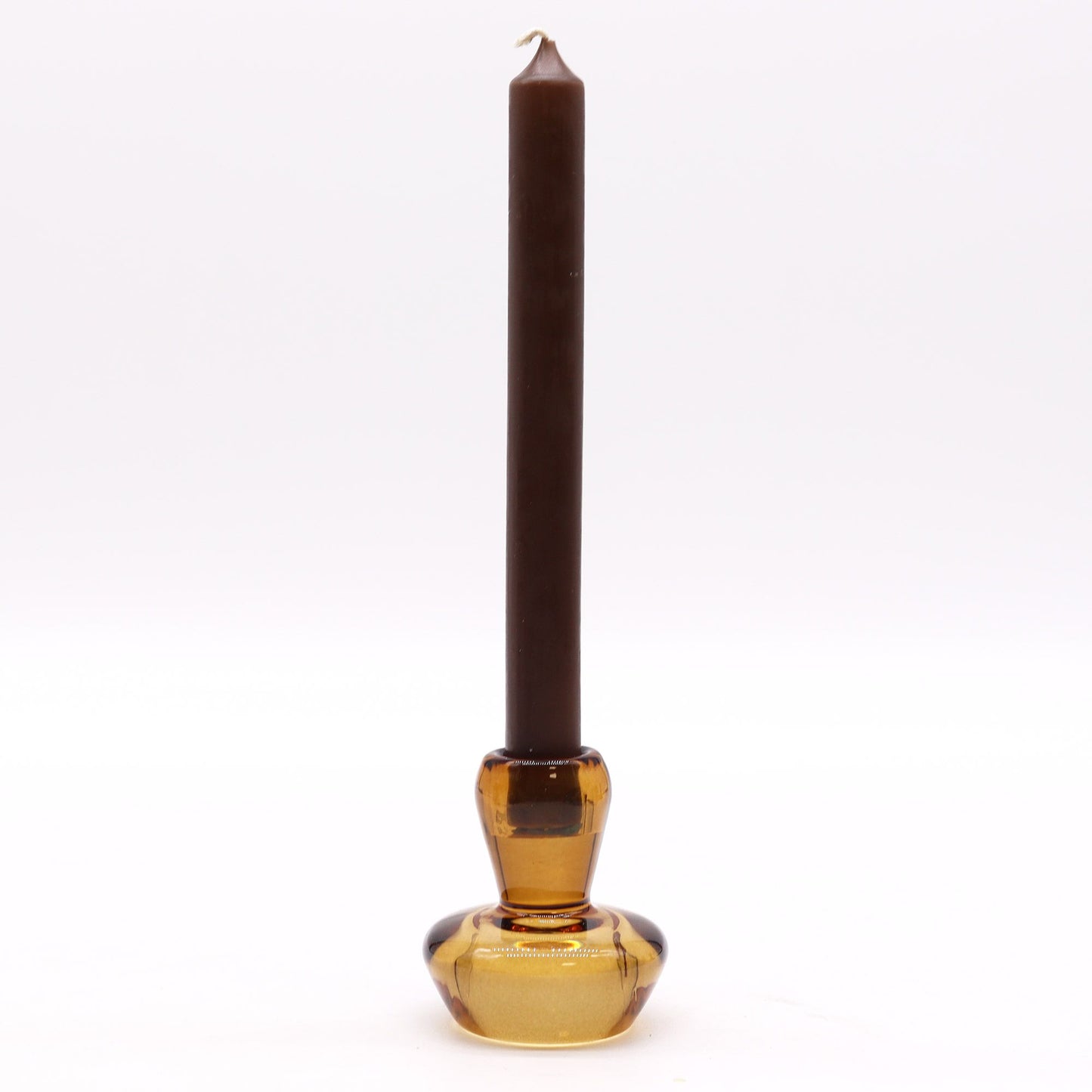 Candelabres reversibles amb disseny de bolet per a espelmes de sopar / te - Ambre antic