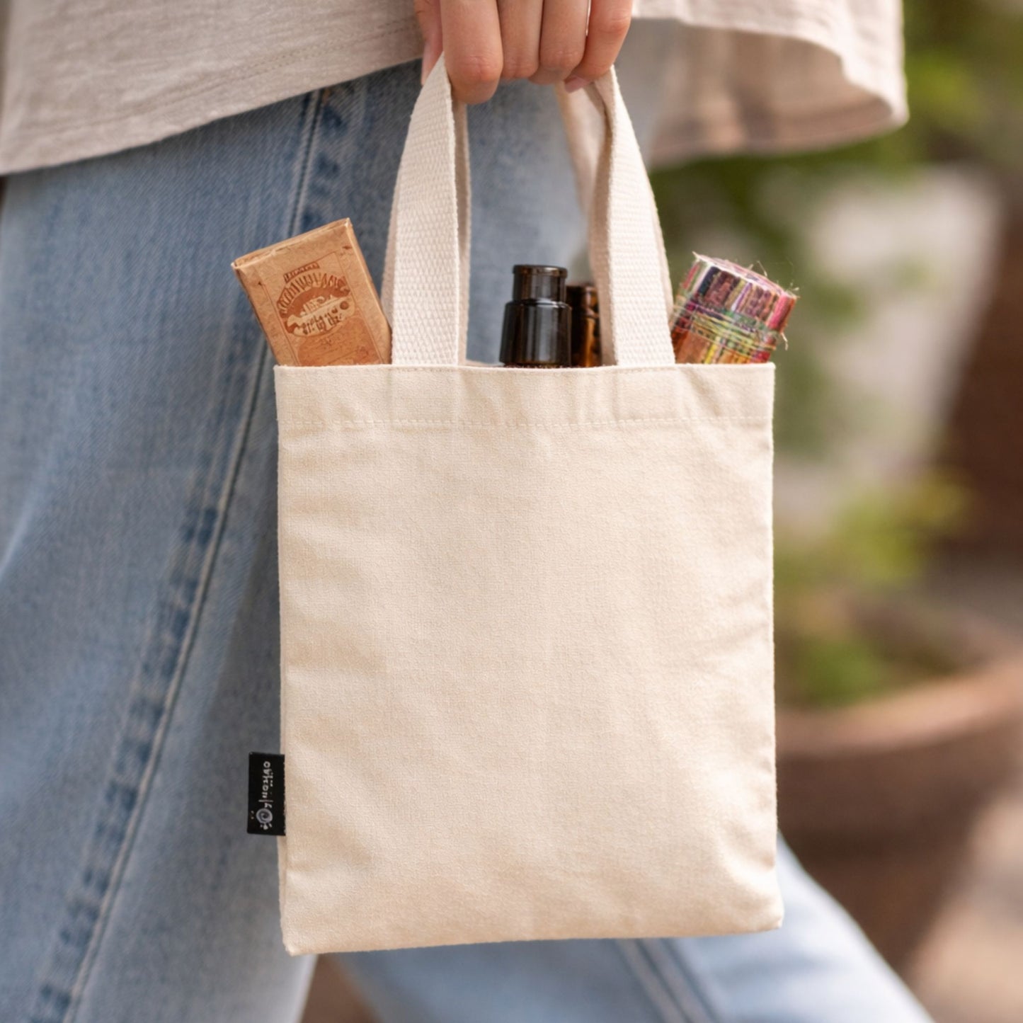 Bossa Tote de Regal Icònica Nomad Sari Mini - Sense impressió- (25x18cm) - Natural 4oz