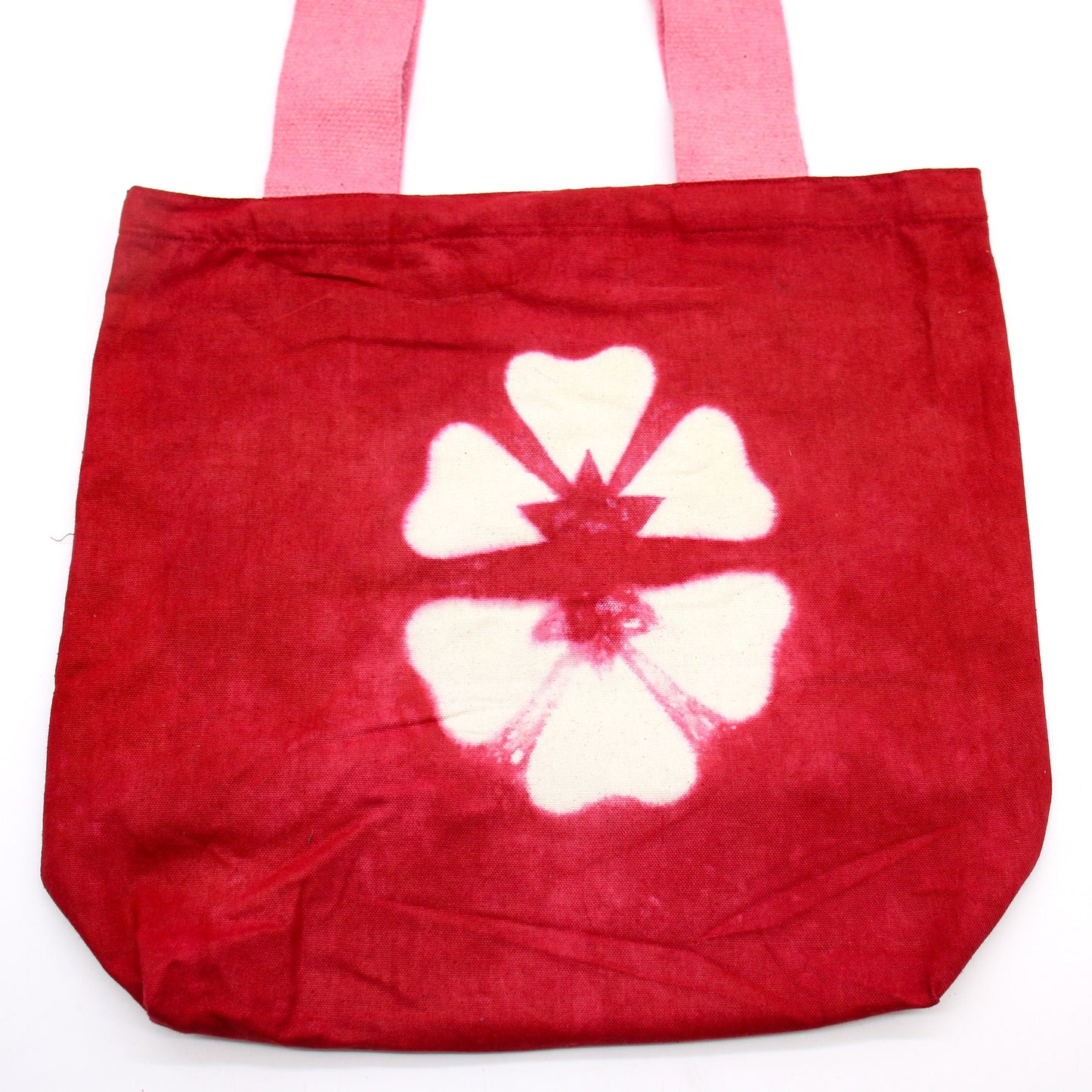 Bossa de Cotó Natural amb Disseny "Tie Dye" (220g) - 38x42x12cm - Flor Granat - Nansa Rosa