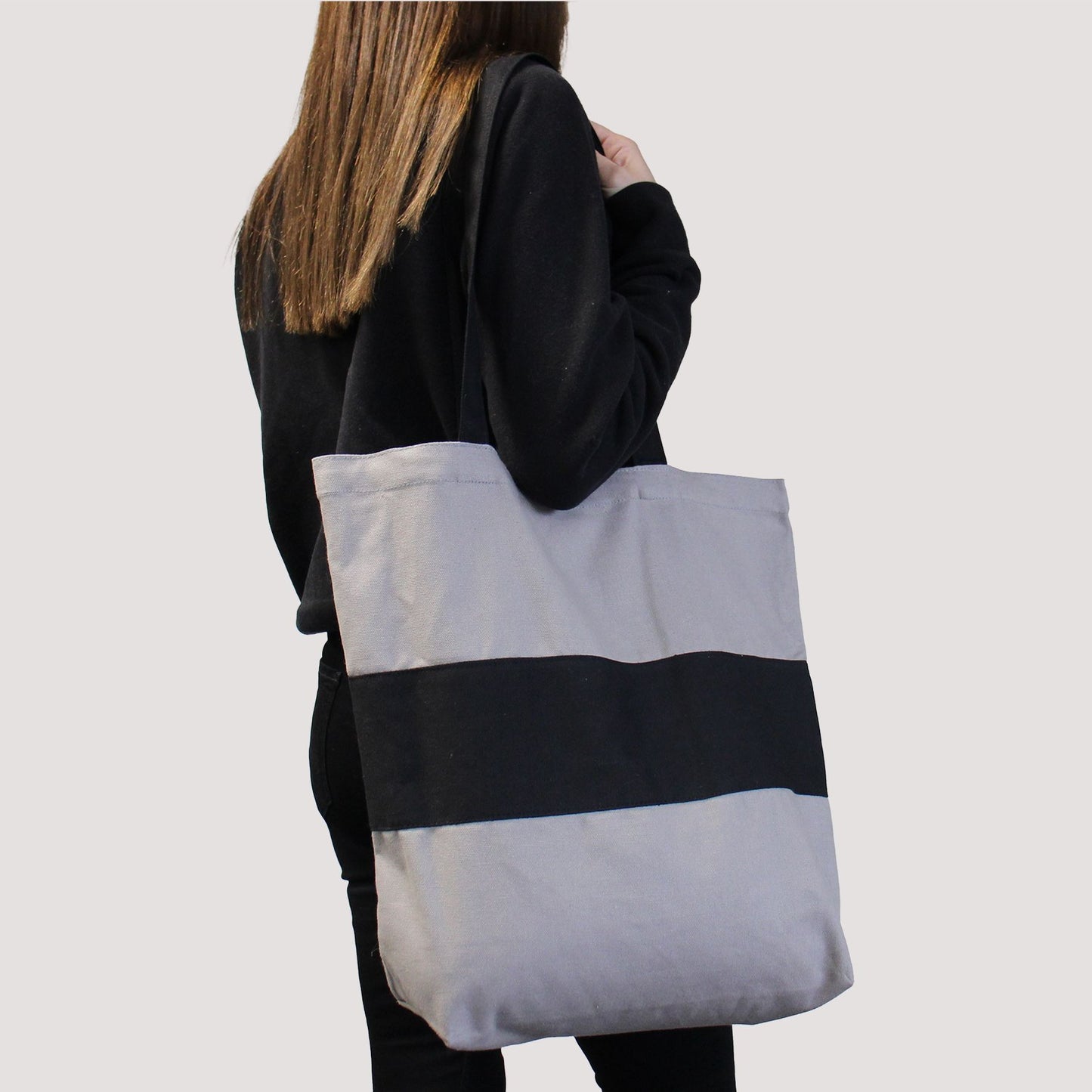 Bosses de Cotó de Dos Tons - 38x42x12cm - Gris i Negre - 280g