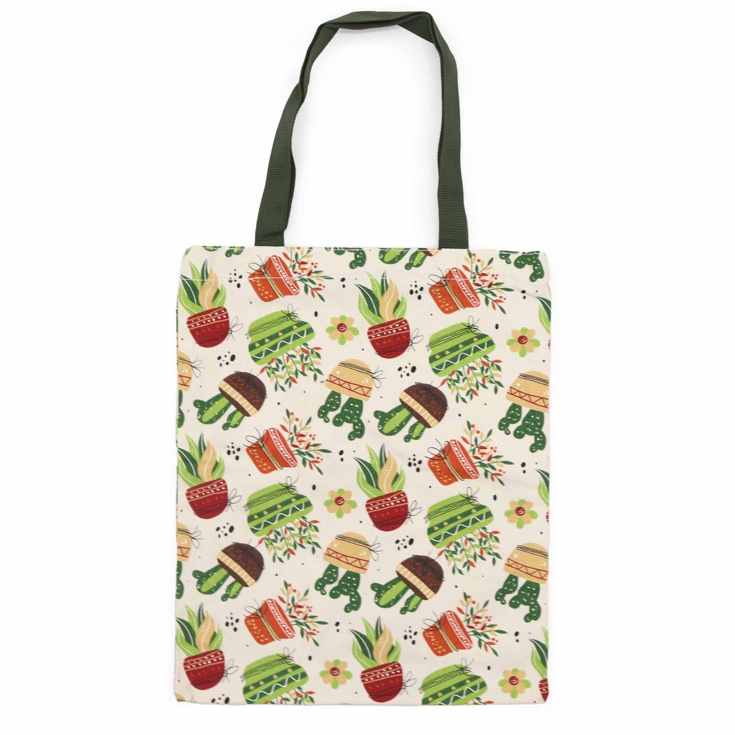 Bossa clàssica Tote amb cremallera (Cactus Motiff) 40x34cm