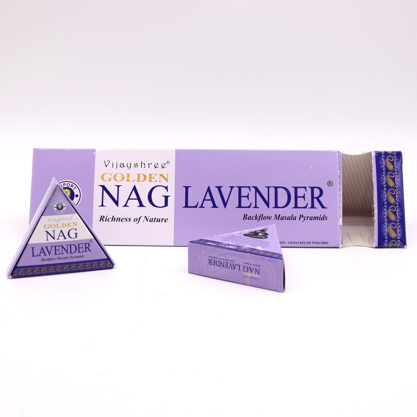 Conos de Incienso Jumbo Dorado Nag - Lavanda Back Reflujo 42g