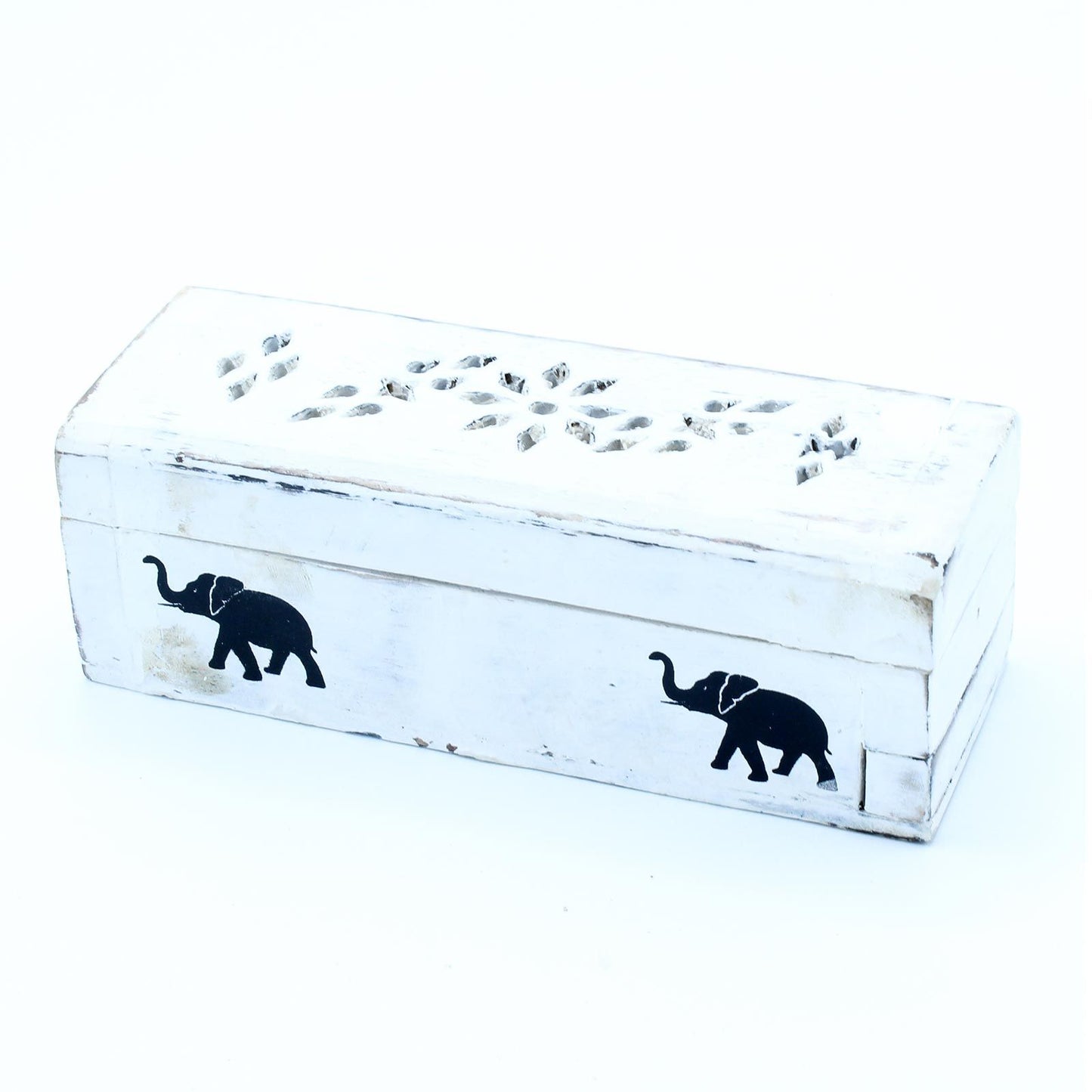 Porta Incienso Acabado en Blanco - Caja de Conos para el humo de 15 cm
