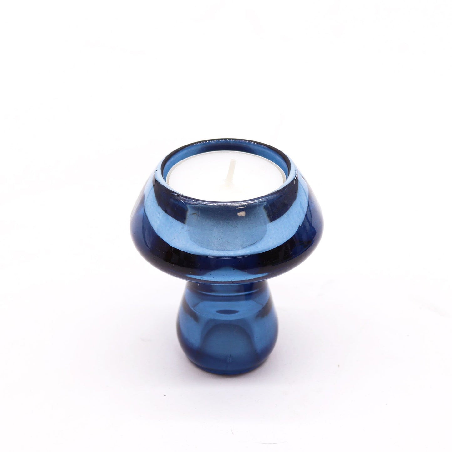 Portaespelmes reversible amb disseny de bolet per a sopar / espelma de te - Blau reial