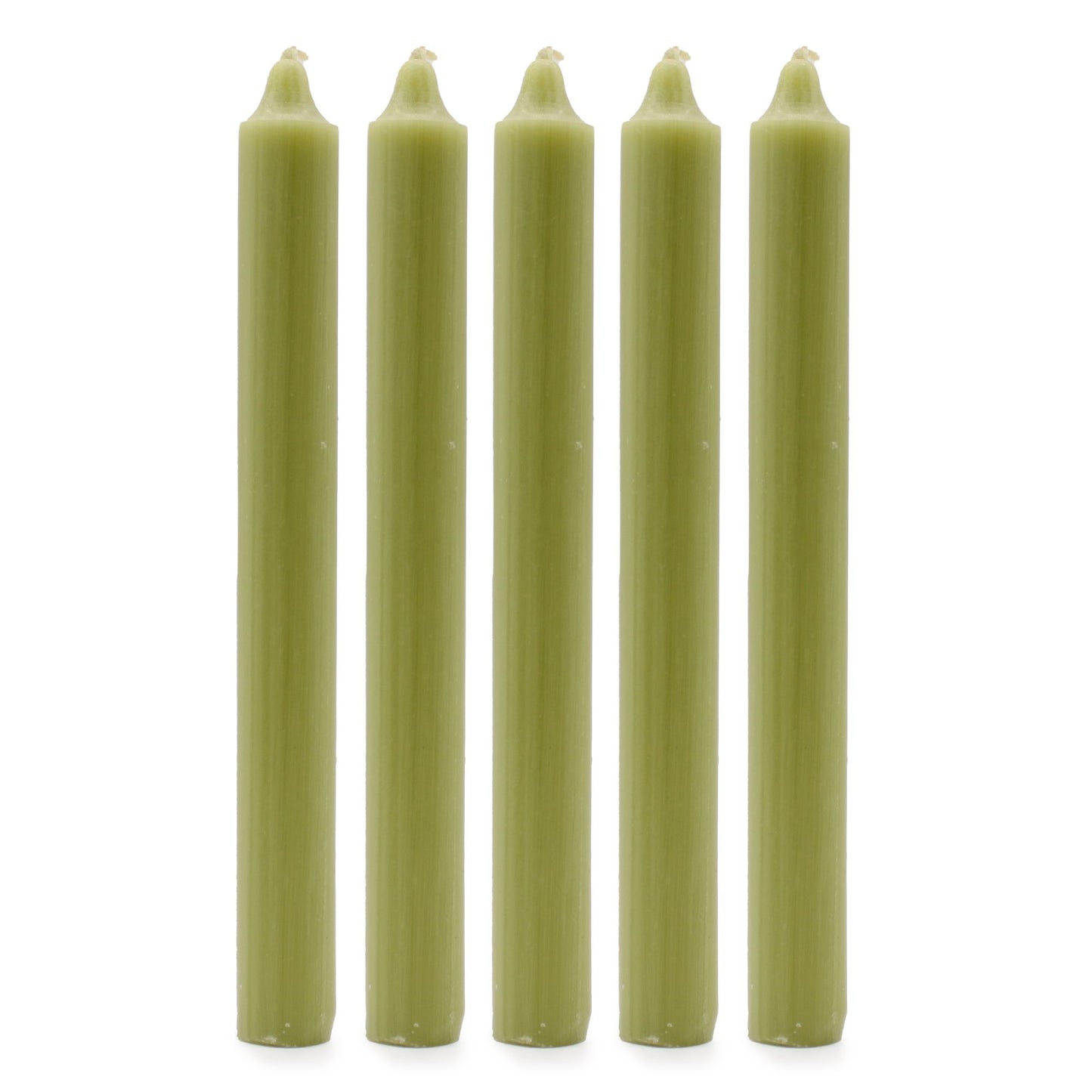 Joc d'Espelmes de Taula de Color Sòlid - Paquet de 21 - Oliva Rústic
