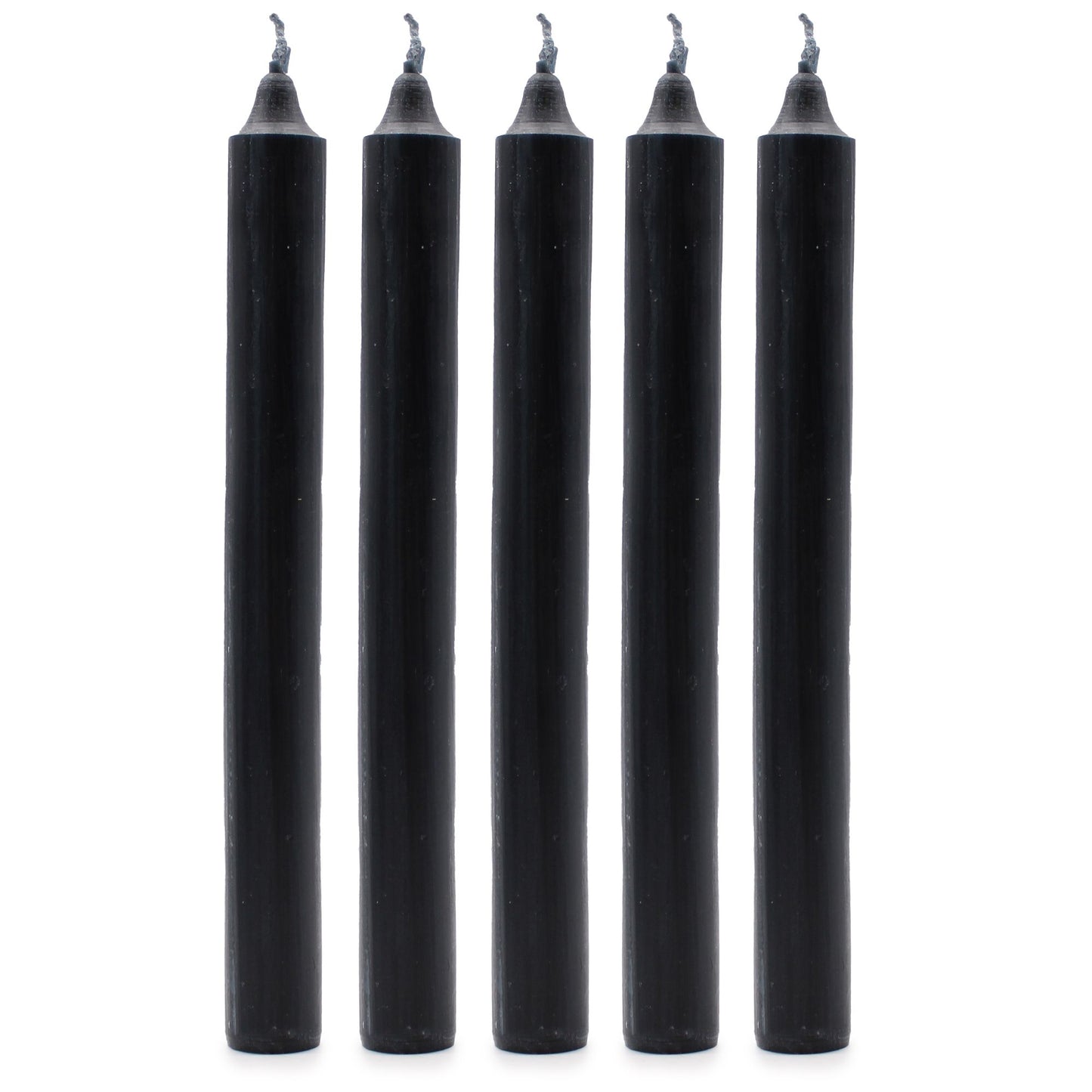 Joc d'Espelmes de Taula de Color Sòlid - Paquet de 21 - Negre Rústic