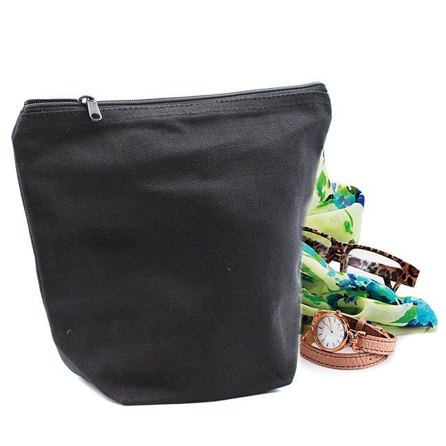 Necesser de cotó negre 10 oz - bossa mitjana