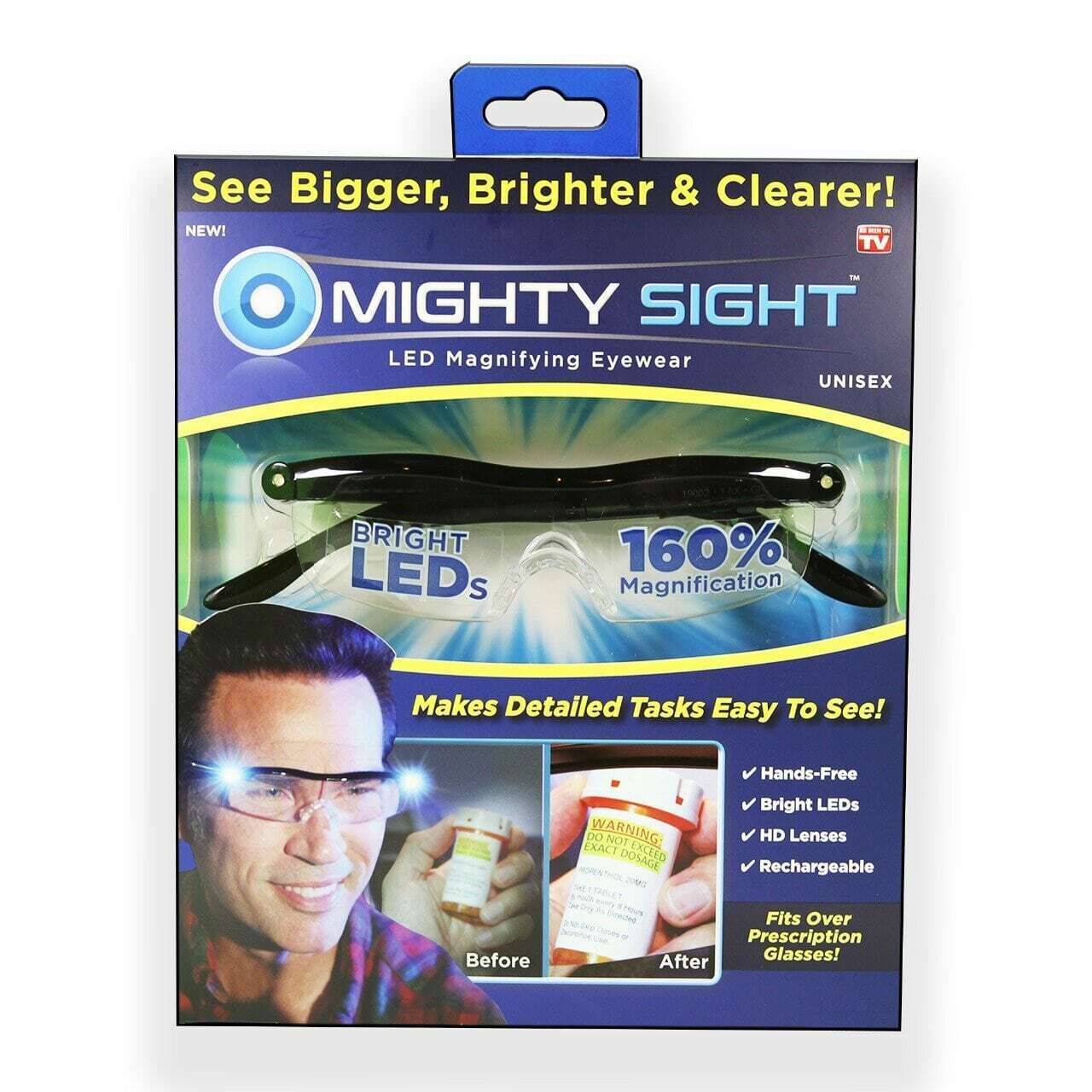 Ulleres amb Augment LED Mighty Sight - Augment del 160% per a una Visió Clara i Il·luminada
