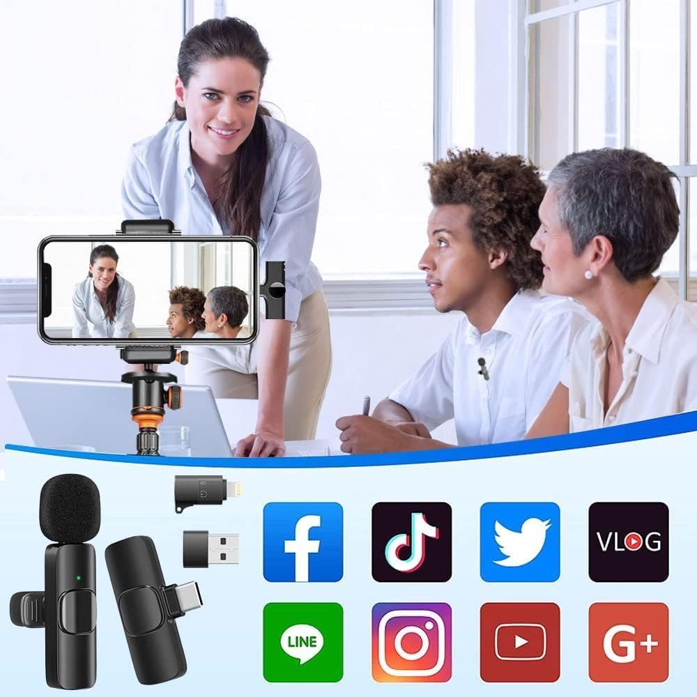 Micròfon Inalàmbric K9 per a Mòbils - Compatible amb iPhone i Android - Qualitat Professional per a Vídeos, Pòdcasts i Més