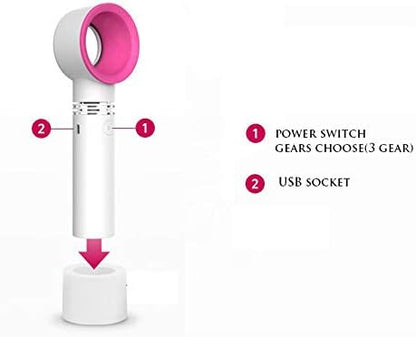Ventilador Portàtil sense Aspes - Mini Refredador de Mà Recarregable USB amb 3 Velocitats