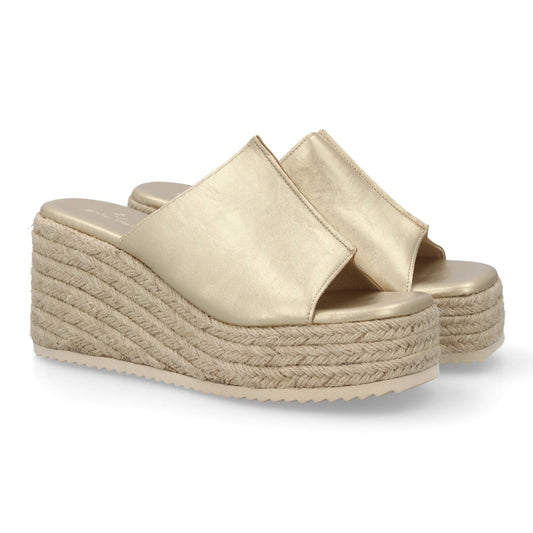 Sandalia con cuña de mujer TF2953-Oro