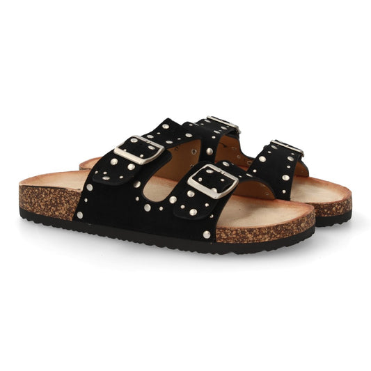 Sandalia plana de mujer TF5063-Negro