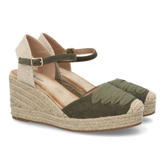 Alpargata de mujer con cuña TF2921-Verde