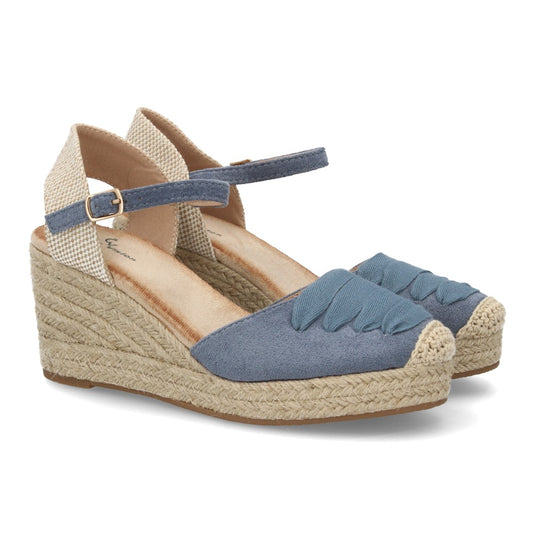Alpargata de mujer con cuña TF2921-Azul