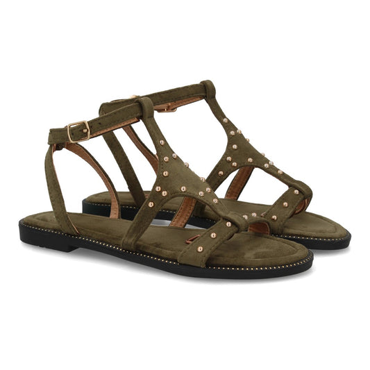 Sandalia plana de mujer TF6068-Verde