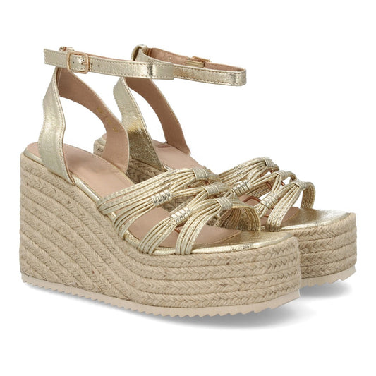 Sandalia de cuña para mujer MT-116-Oro