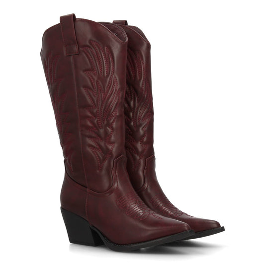 Botas cowboy para mujer YY-125-Burdeos
