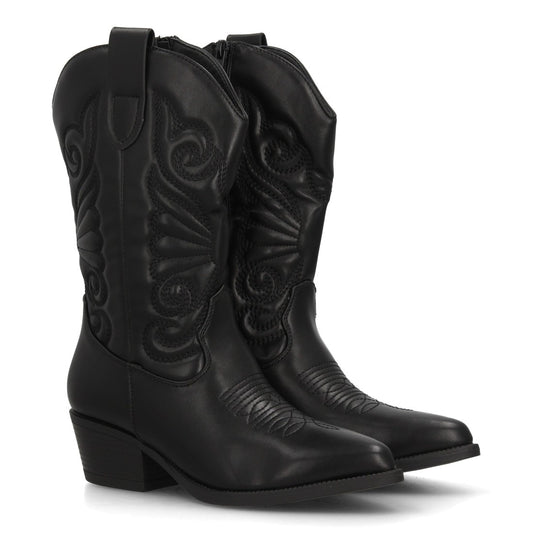 Botas cowboy para mujer YY-112-NegroPU