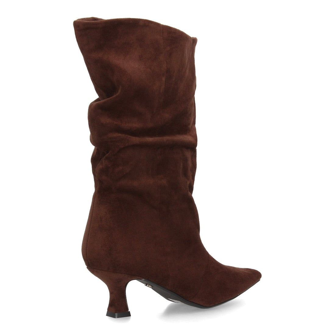 Botas de caña arrugada con tacón A-6027-Cafe
