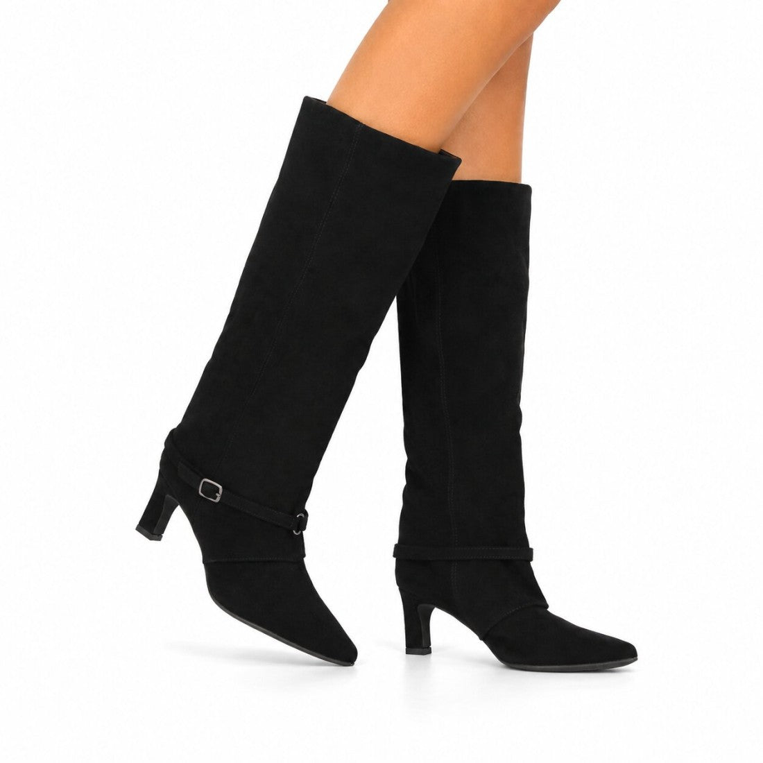 Bota con tacón de mujer AW-6157-Negro
