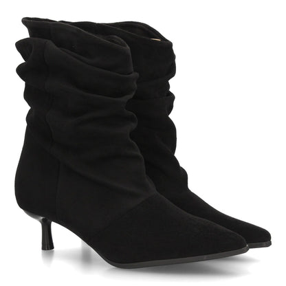 Botines de tacón fino para mujer A-6018-Negro