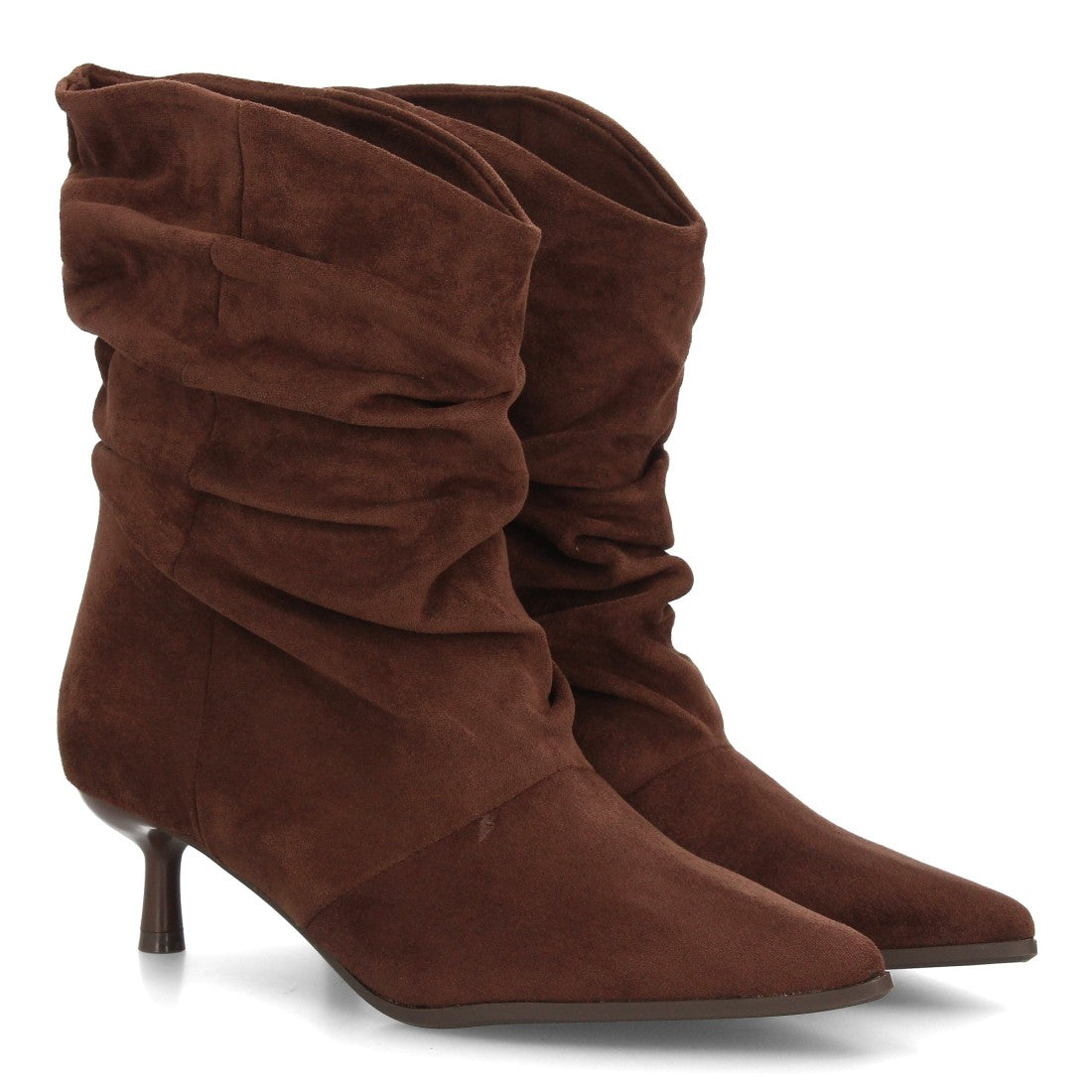 Botines de tacón fino para mujer A-6018-Cafe