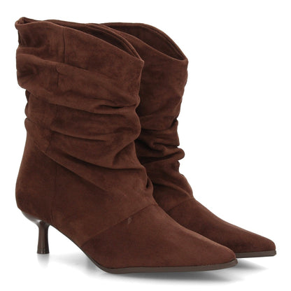 Botines de tacón fino para mujer A-6018-Cafe