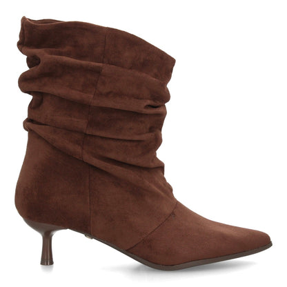 Botines de tacón fino para mujer A-6018-Cafe