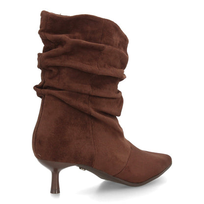 Botines de tacón fino para mujer A-6018-Cafe