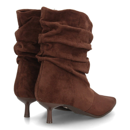 Botines de tacón fino para mujer A-6018-Cafe