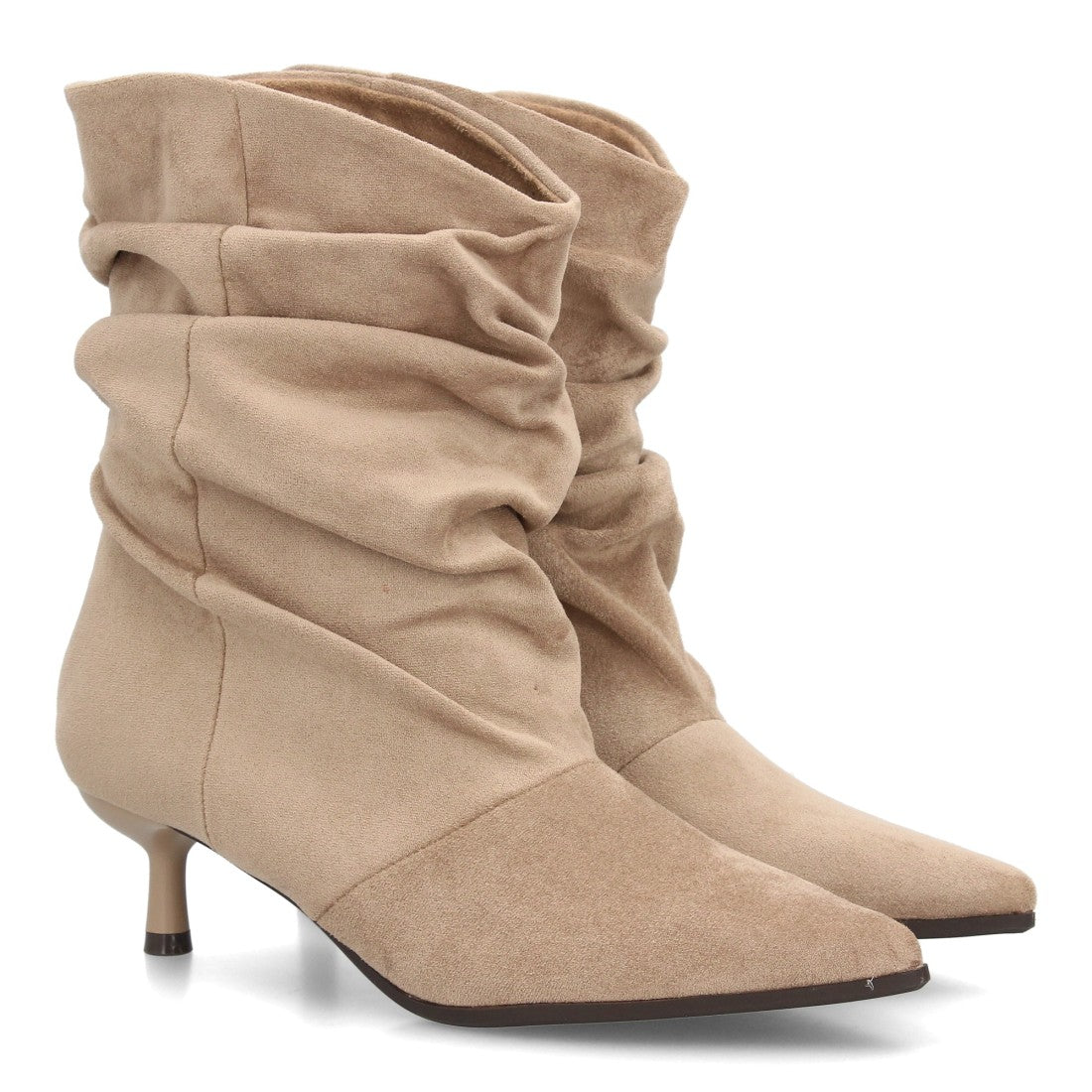 Botines de tacón fino para mujer A-6018-Beige