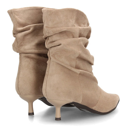 Botines de tacón fino para mujer A-6018-Beige