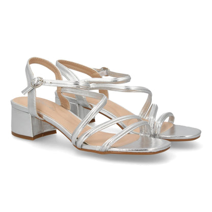 Sandalias con tacón para mujer ZYT955-Plata