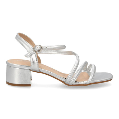 Sandalias con tacón para mujer ZYT955-Plata