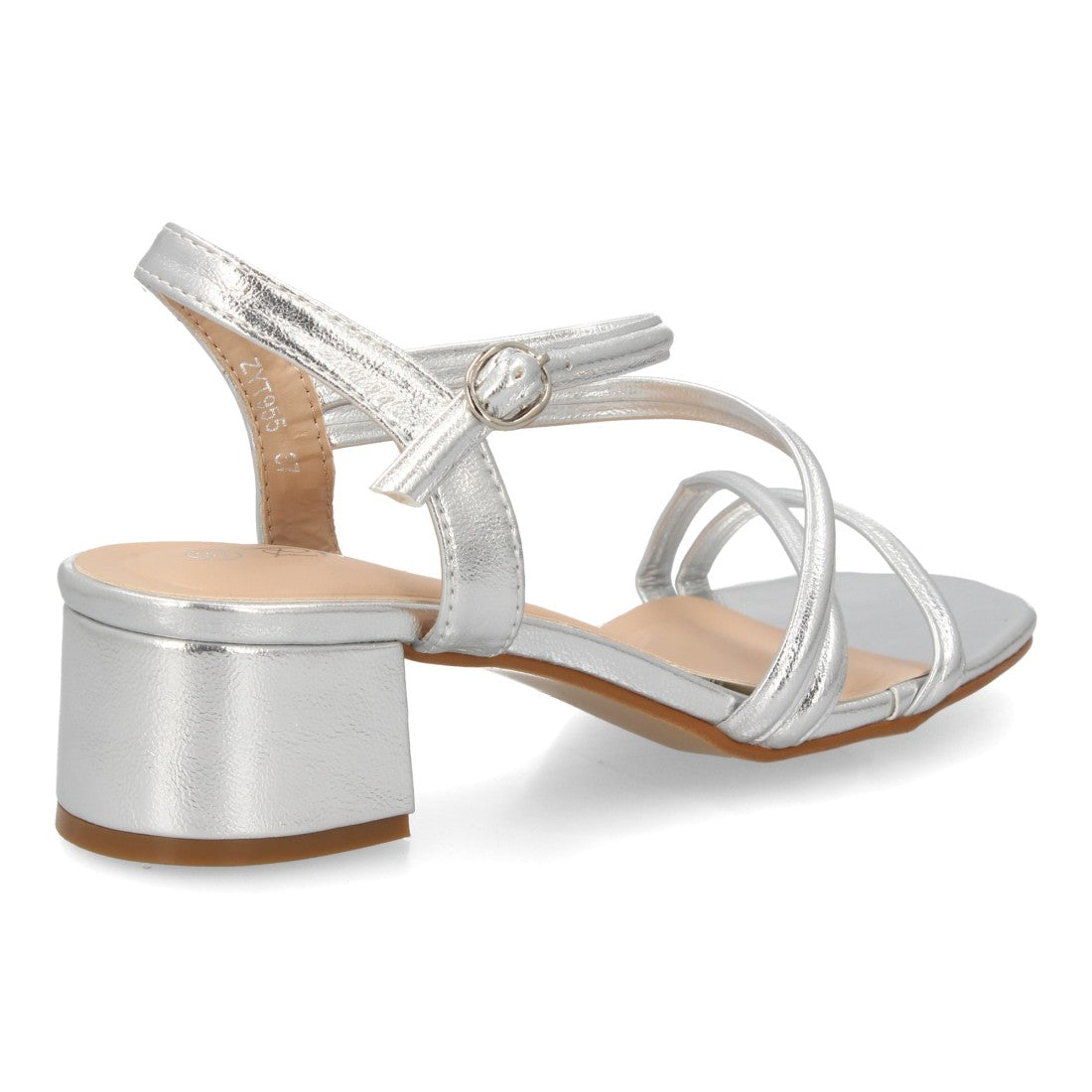 Sandalias con tacón para mujer ZYT955-Plata