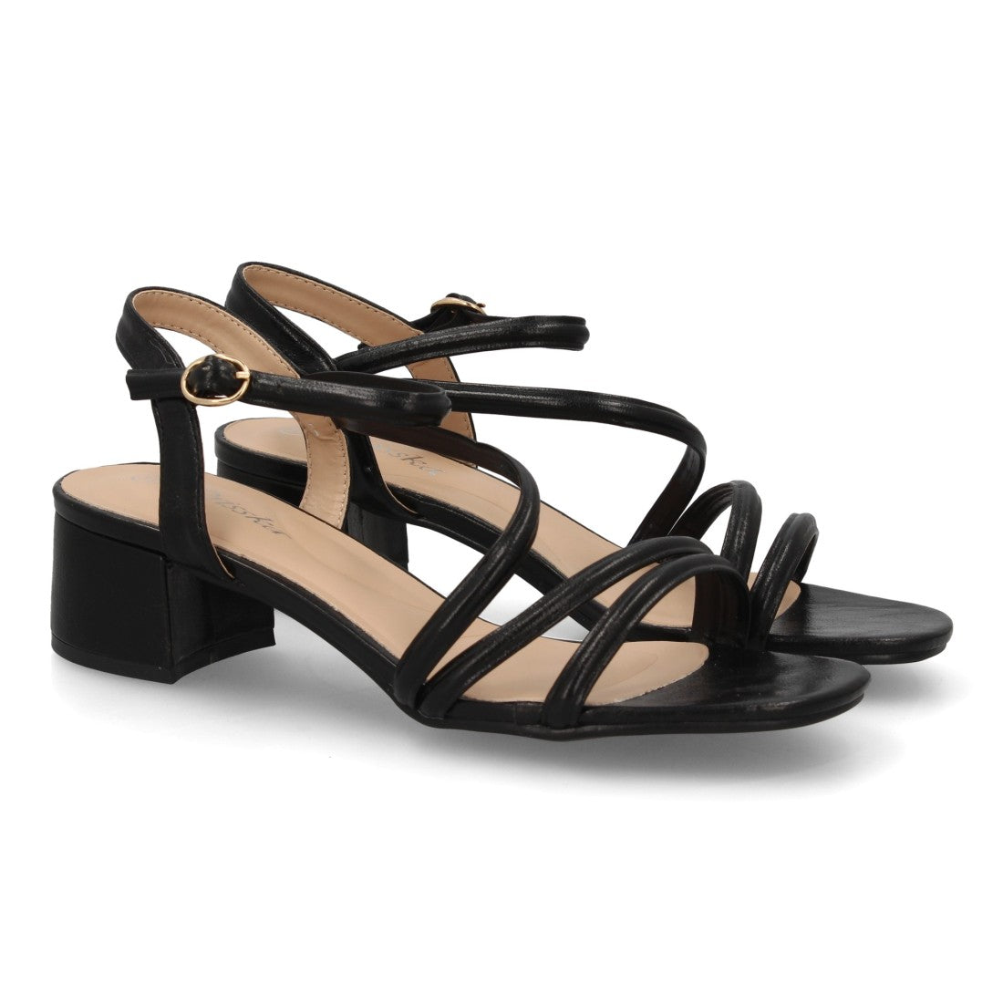 Sandalias con tacón para mujer ZYT955-Negro