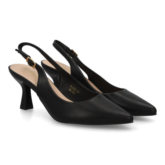 Zapatos salón destalonado para mujer YK329-Negro