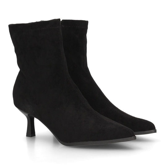 Botines con tacón fino para mujer YG968-Negro